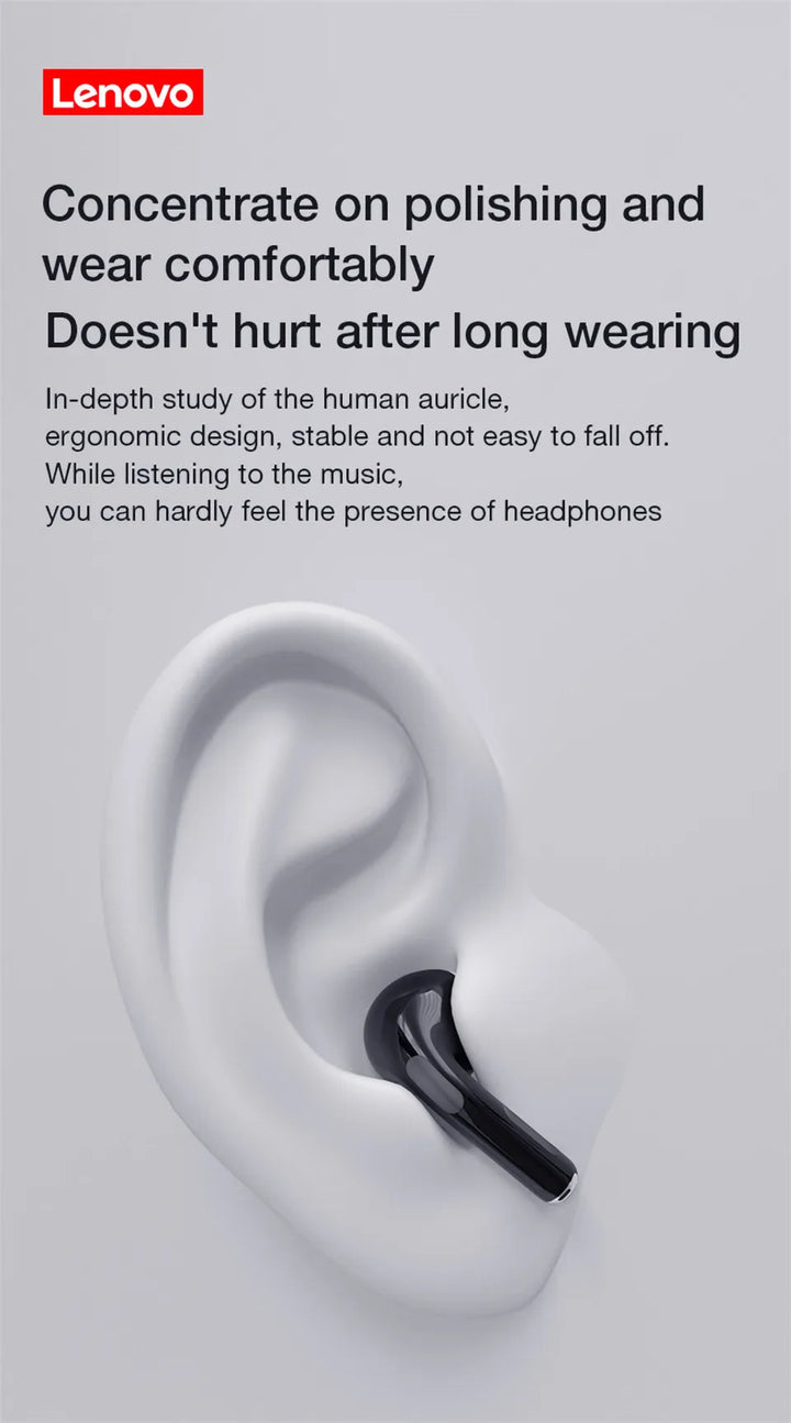 Original Lenovo HT38 TWS Earphone Wireless Bluetooth 5.0 Headphones Stereo Bass With Microphone Noise Reduction Mini Headset