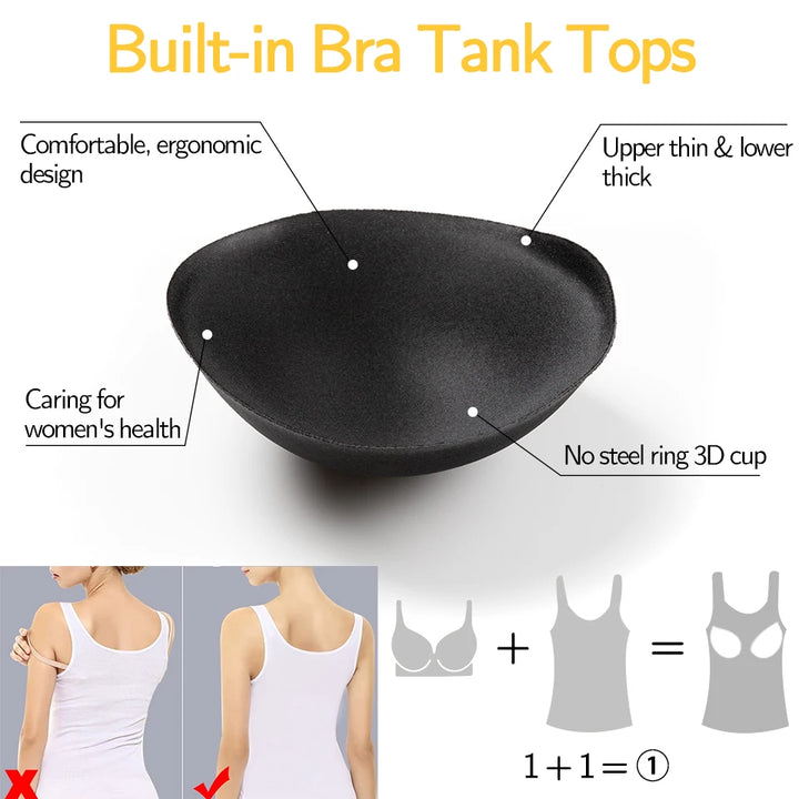 Shapewear for Plus Size Women Tummy Control Shapewear Built-in Bra Shaping Tank Tops Slimming Body Shaper Compression Underwear