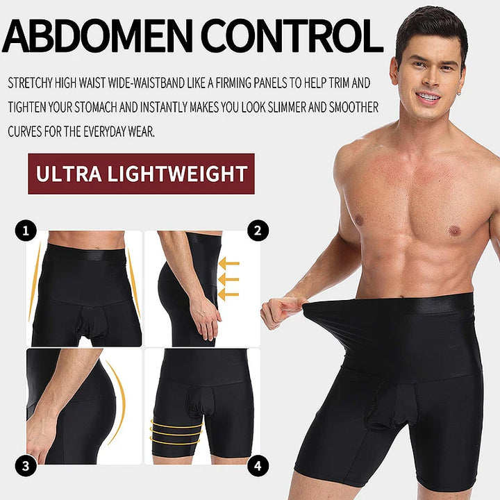 Men Body Shaper High Waist Control Panties Underwear Boxer Briefs Tummy Shaping Shorts Slimming Trainer Compression Shapewear