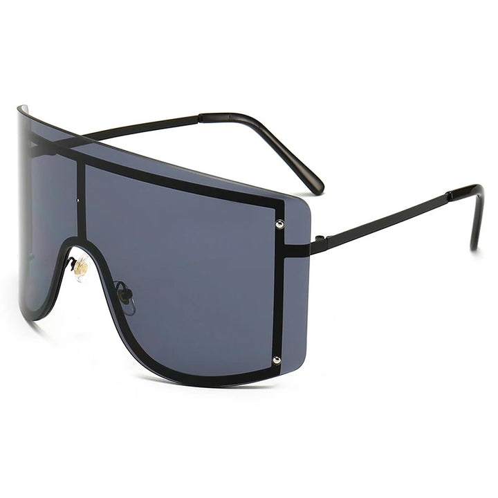Fashion Oversized Blue Yellow Gradient Sunglasses Women 2019 Luxulry Brand Designer Red Rimless Metal Female Sun Glasses Shades