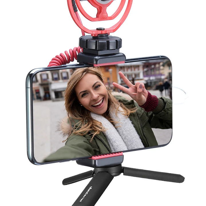 Ulanzi ST-07 Phone Holder Clamp Clip With Cold Shoe Mount Extend Mic Video Light 1/4'' Tripod Monopod Base Mount for Smartphone