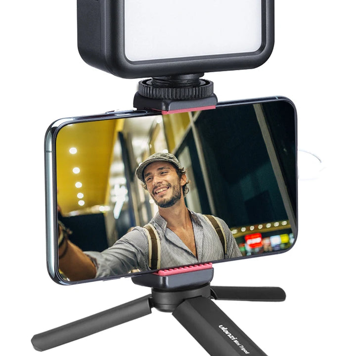 Ulanzi ST-07 Phone Holder Clamp Clip With Cold Shoe Mount Extend Mic Video Light 1/4'' Tripod Monopod Base Mount for Smartphone