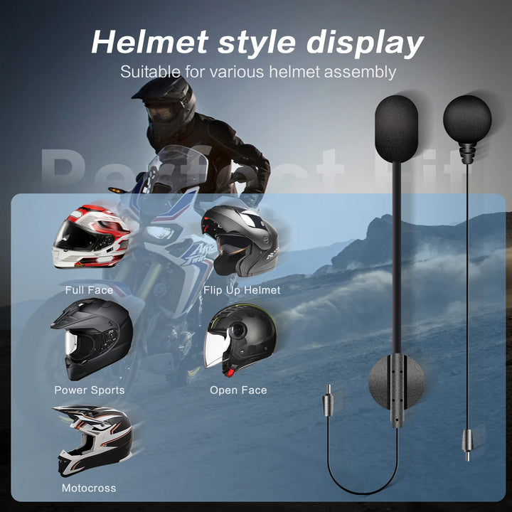 Fodsports M1-S Plus Motorcycle Helmet Intercom Bluetooth Headset,Moto Interphone,8 Riders 2000M,FM Radio,Music Sharing.