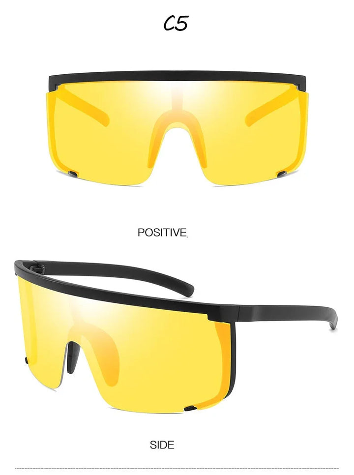 One Piece Sunglasses Men Onepiece 2021 Women Oversize Shield Visor Women Sexy Fashion Men Flat Top Windproof Sport Sunglasses
