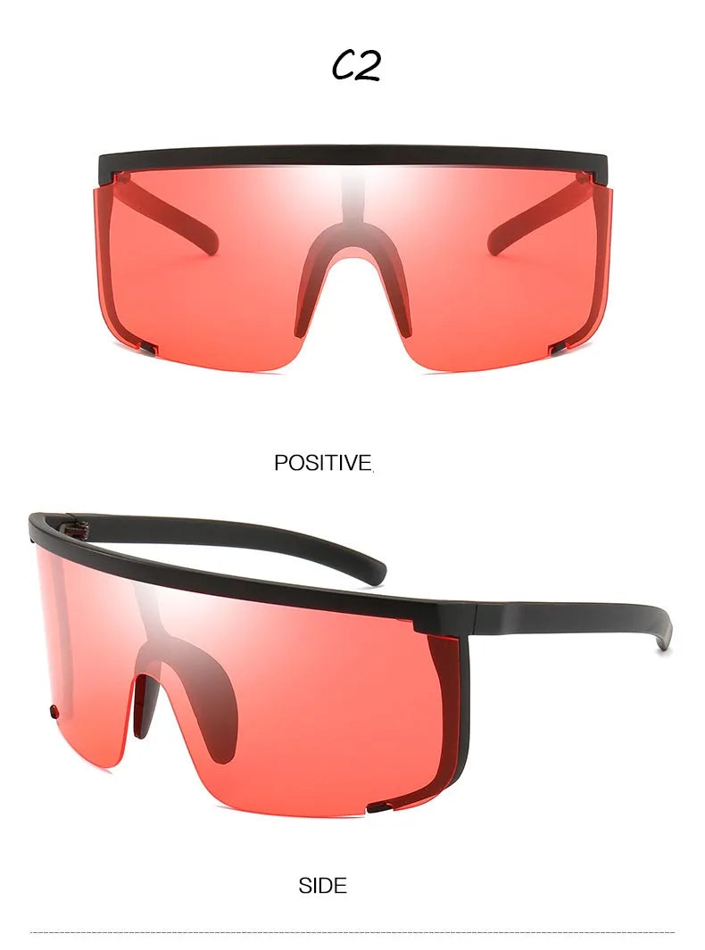 One Piece Sunglasses Men Onepiece 2021 Women Oversize Shield Visor Women Sexy Fashion Men Flat Top Windproof Sport Sunglasses