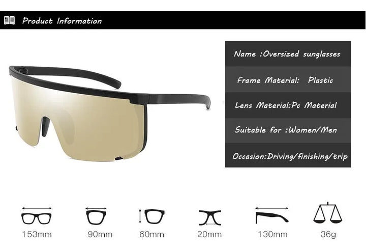 One Piece Sunglasses Men Onepiece 2021 Women Oversize Shield Visor Women Sexy Fashion Men Flat Top Windproof Sport Sunglasses