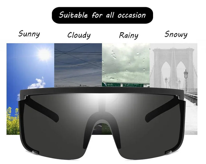 One Piece Sunglasses Men Onepiece 2021 Women Oversize Shield Visor Women Sexy Fashion Men Flat Top Windproof Sport Sunglasses