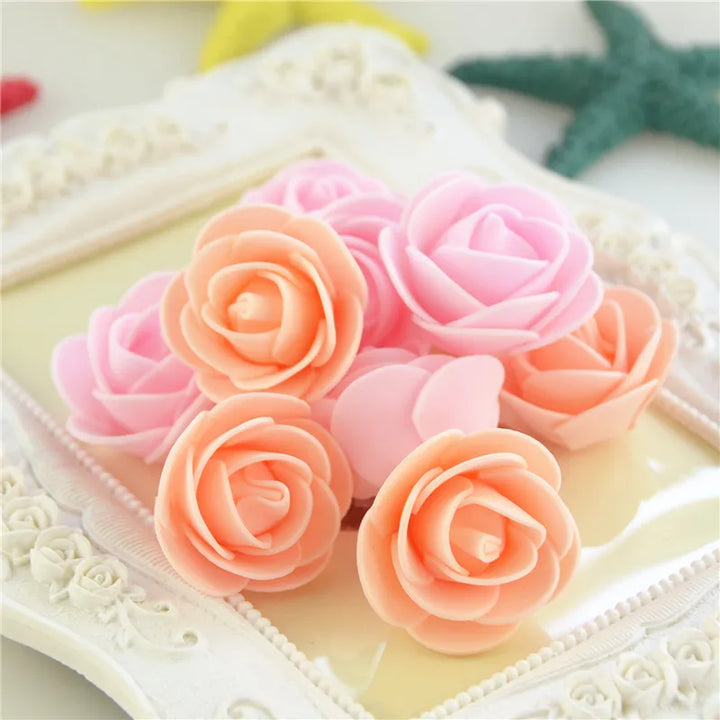 Mini Foam Rose Flower Heads