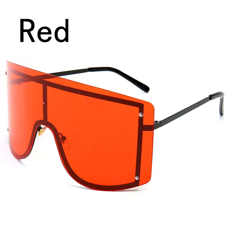 Fashion Oversized Blue Yellow Gradient Sunglasses Women 2019 Luxulry Brand Designer Red Rimless Metal Female Sun Glasses Shades