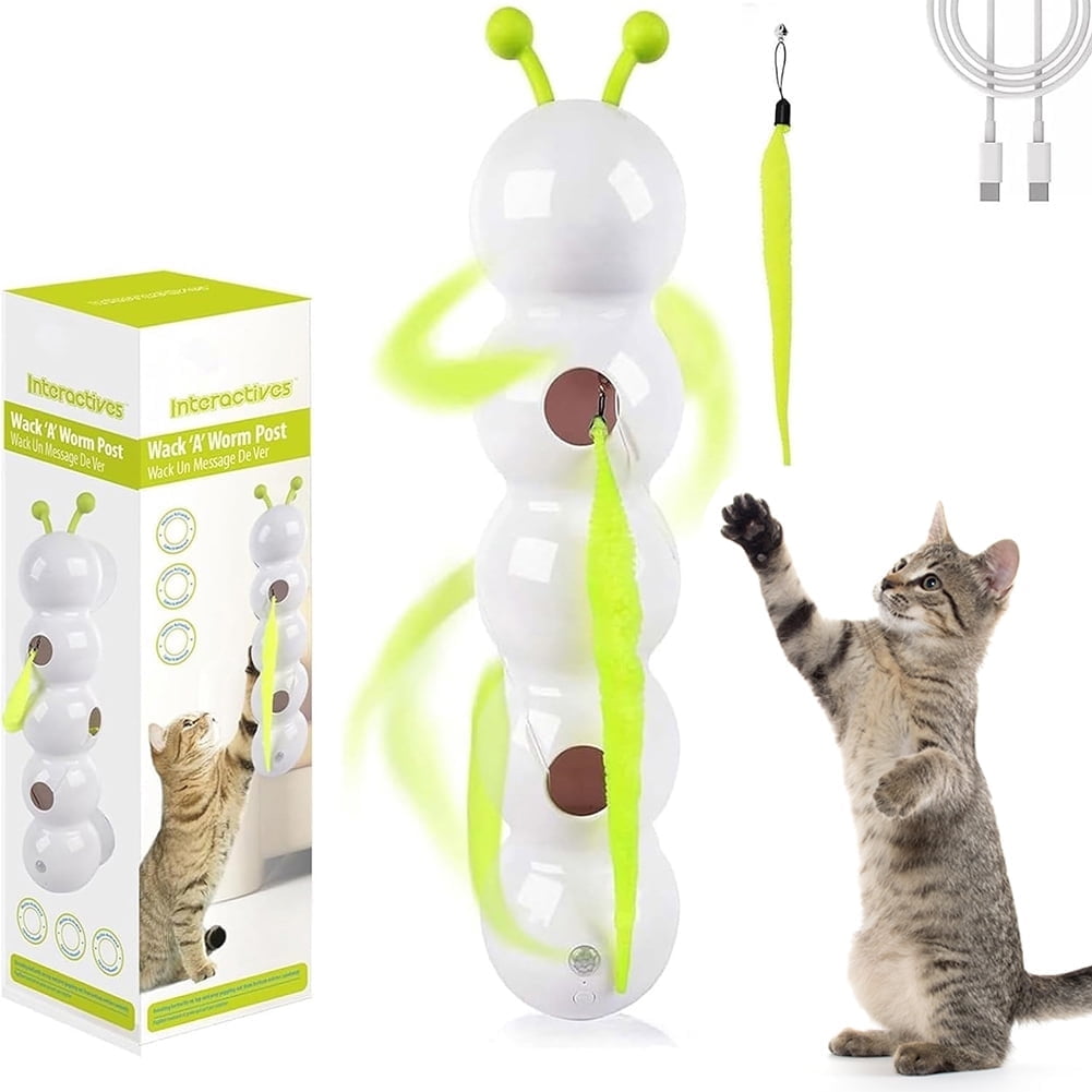 HUISZJ Interactive Cat Feather Toy,  Charging Smart Motion Cat Toy,  Suitable for Indoor Pet Stable Play