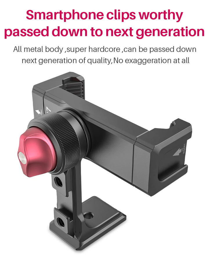 Ulanzi ST-27 Metal Phone Holder Clamp With Cold Shoe Arca 360°Rotatable tripod Mount Clip for TikTok Vlog Photography