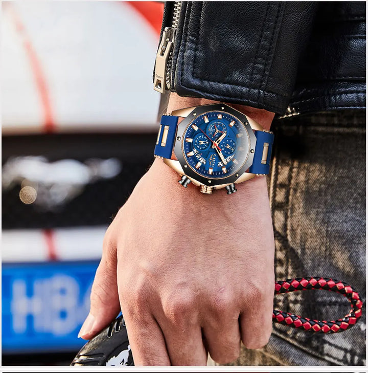 LIGE Brand Watch Men Silcone Sports Watches Men's Army Military Quartz Wristwatch Chronograph Male Clock Relogio Masculino+BOX