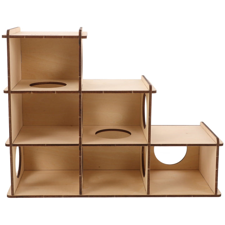 IDEANATEGRATE Hamster House Wooden Beige Dwarf Hamsters Pet Habitat Enhancement 1Pcs 11.8X9.3X4.1in