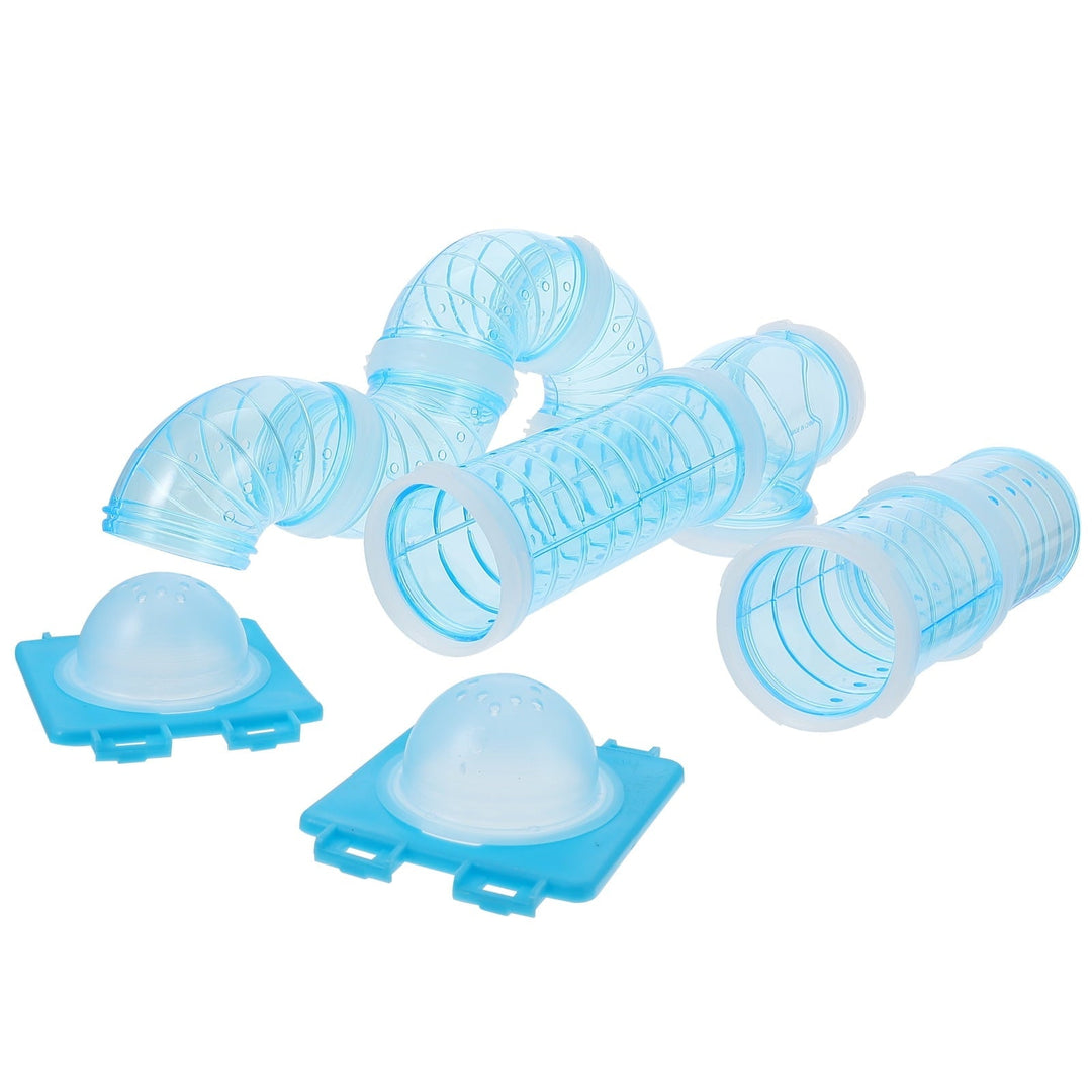 Blue Plastic Hamster Cage Tube for Pet Use DIY Tailored Tunnel Toy Expandable