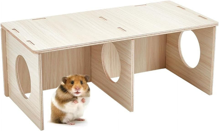 Hamster Secret Peep Shed Chamber Hamster Hideout Wooden House Chamber Small Animal Pets Tunnel Exploring Toys Secret Peep Shed for Dwarf Hamsters Syrian Hamsters Hedgehogs Rats Mice