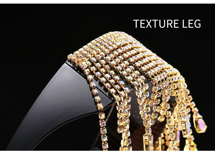 Fashion Luxury Full Diamond Tassel Sunglasses Men Colorful Glasses Crystal Design Steampunk Windproof Sun Glasses Women