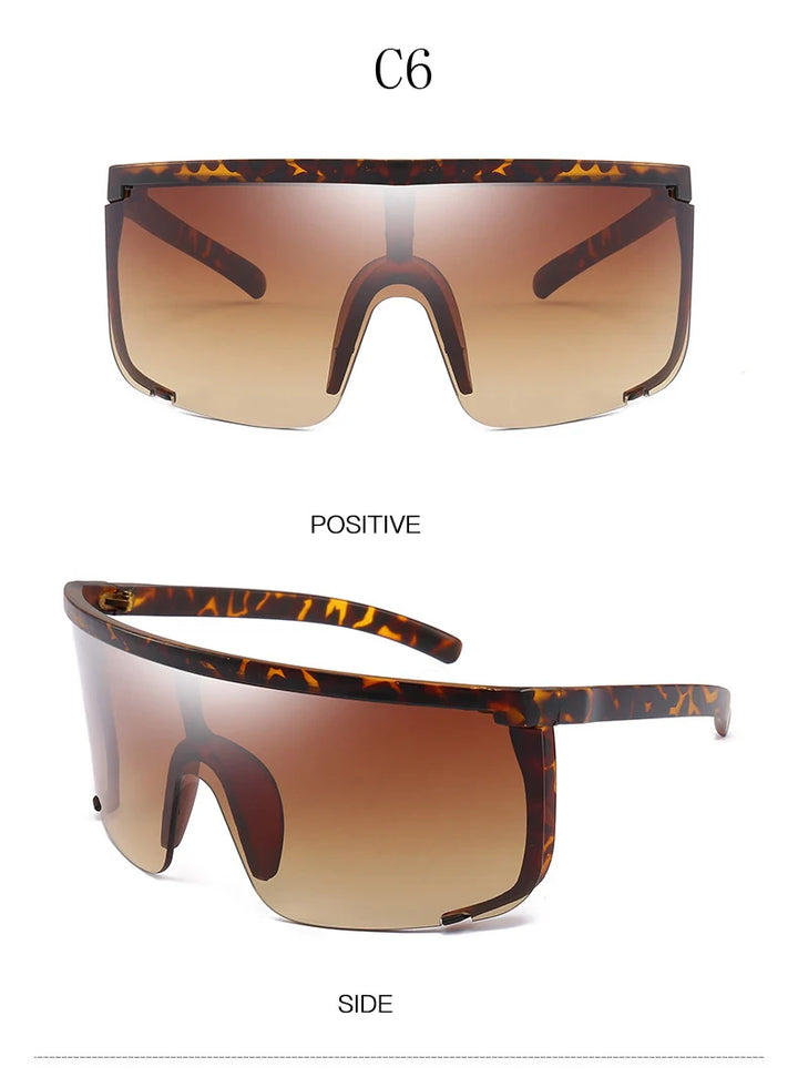 One Piece Sunglasses Men Onepiece 2021 Women Oversize Shield Visor Women Sexy Fashion Men Flat Top Windproof Sport Sunglasses