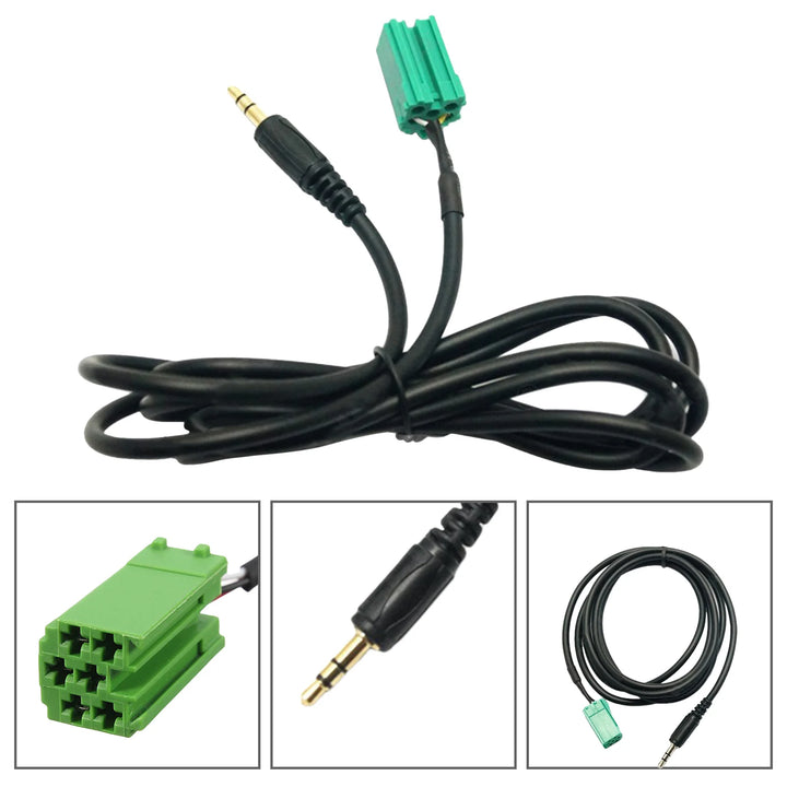 Car Aux Cable 3.5MM Audio Adapter For Renaults Clio Espace Kangoo Megane Scenic Trafic Twingo 2005 2006 2007 2008 2009 Active