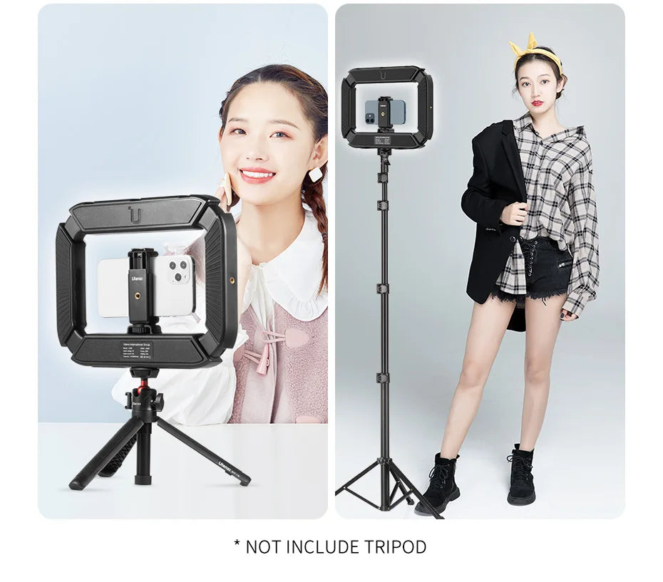 Ulanzi U-200 Ring Light Photography Led Video light BI-color Camera With phone clip cold shoe for Youtube Live Rig lamp