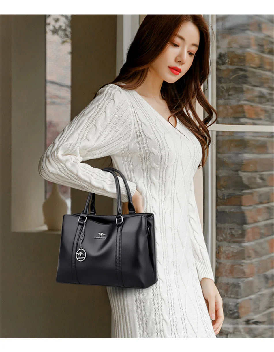 Genuine Brand Luxury Designer Women Bags High Quality Leather Shoulder Crossbody Messenger Tote Bag Large Handbag Purses
