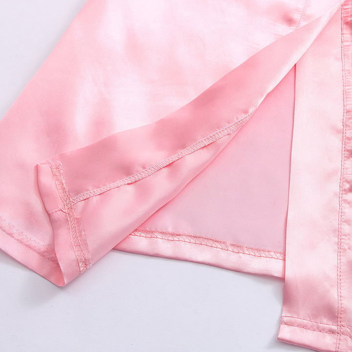 Children Summer Toddler Baby Kids Solid Silk Satin Kimono Robes Bathrobe Girls Sleepwear Clothes Baby Birthday Party Bathrobe