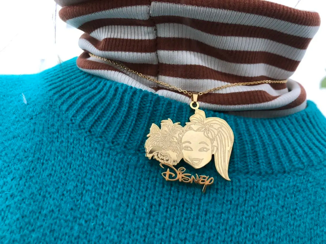 Custom Any Cartoon Character With Name Necklaces Nameplate Jewelry Stainless Steel Personalised Label Logo Letter Necklace BFF