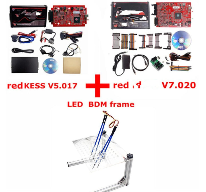 Top Online 2.80 EU Red KESS V5.017 No Token KTAG V7.020 2.25 Ktag 4 LED ECU Master Programmer Tool OBD2 Manager Kit BDM Frame