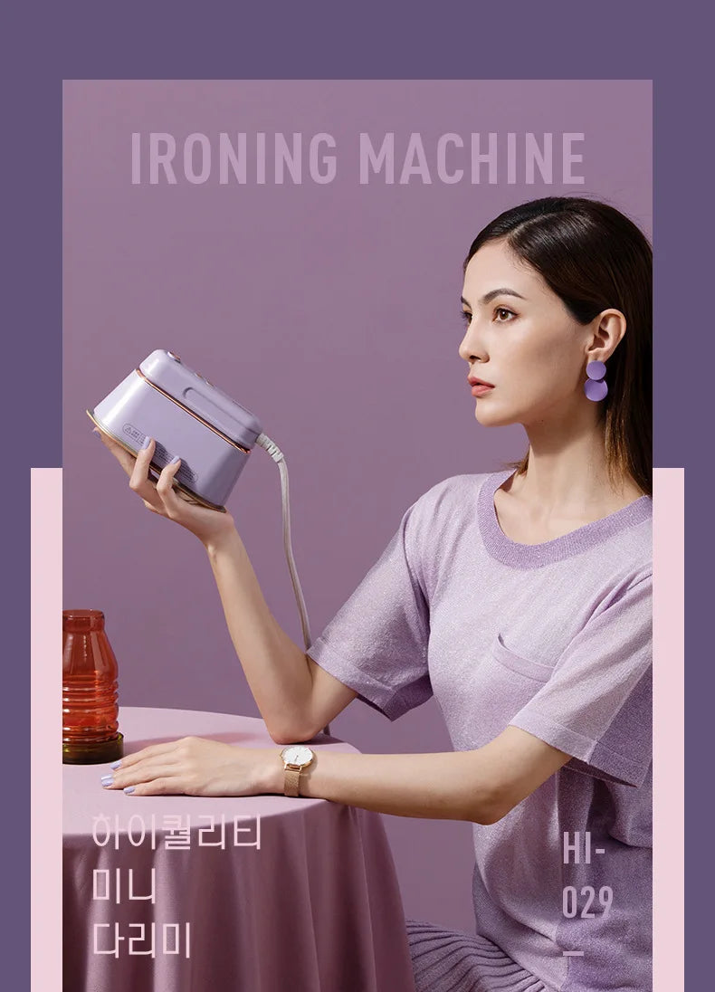 New Hanging Ironing Machine Handheld 1000W Home Small Steam Iron Portable Dry Wet Double Ironing 6 Holes For Steam