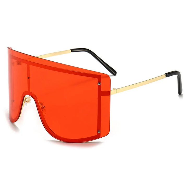 Fashion Oversized Blue Yellow Gradient Sunglasses Women 2019 Luxulry Brand Designer Red Rimless Metal Female Sun Glasses Shades