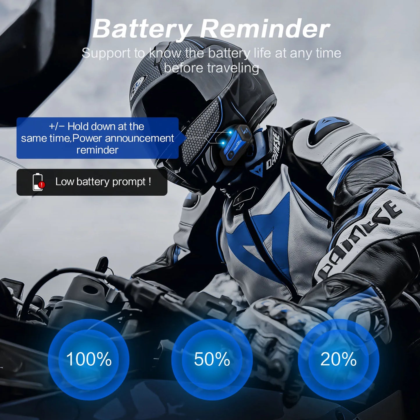 2Pcs Fodsports M1-S Plus Motorcycle Helmet Intercom Bluetooth Headset 8 Riders Moto Interphone,Music Sharing,FM Radio