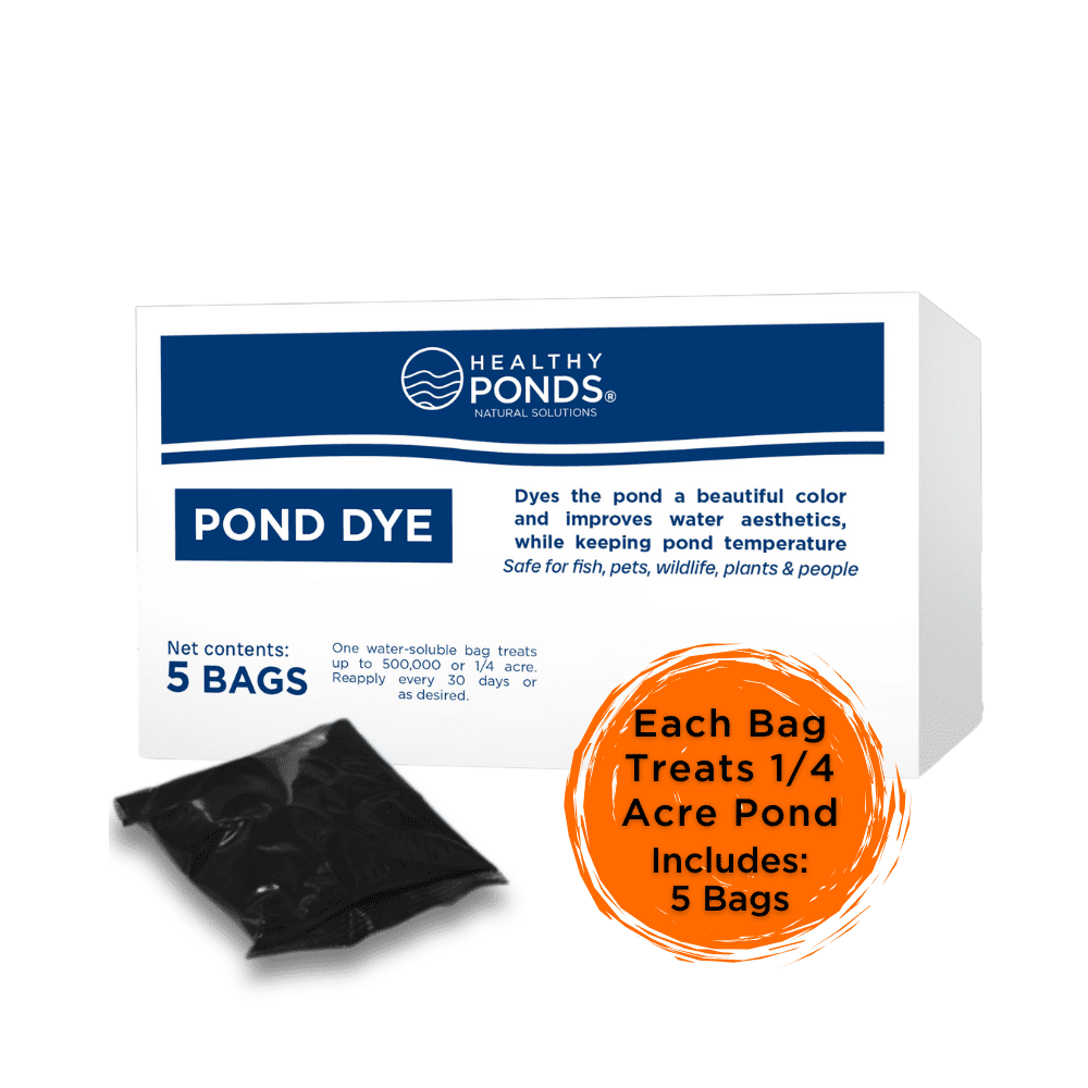 Healthy Ponds Blue Pond Water Dye - 5 Water Soluble 5 oz Bags, Treats up to 2.5 Million Gallons