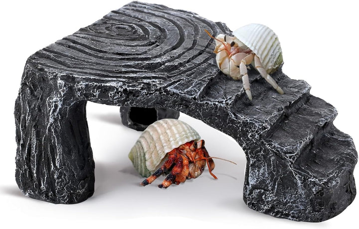 Hermit Crab Climbing Toys,Resin Hermit Crab Hideout,Hermit Crabs Tank Accessories Decor,Climbing Hideout Toy for Hermit Crabs Lizard Chameleon Hamster (Grey, 4.33 x3.74 x1.96in)