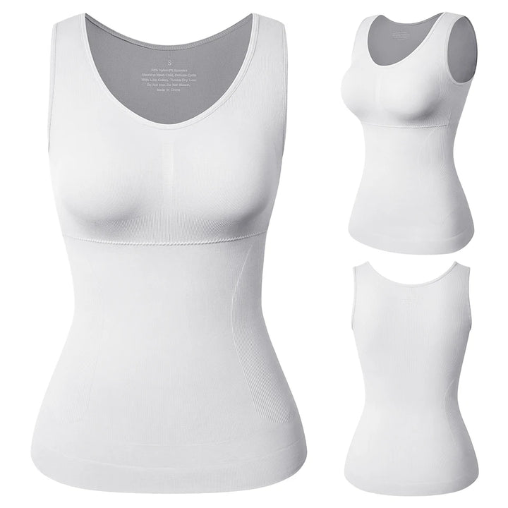Shapewear for Plus Size Women Tummy Control Shapewear Built-in Bra Shaping Tank Tops Slimming Body Shaper Compression Underwear