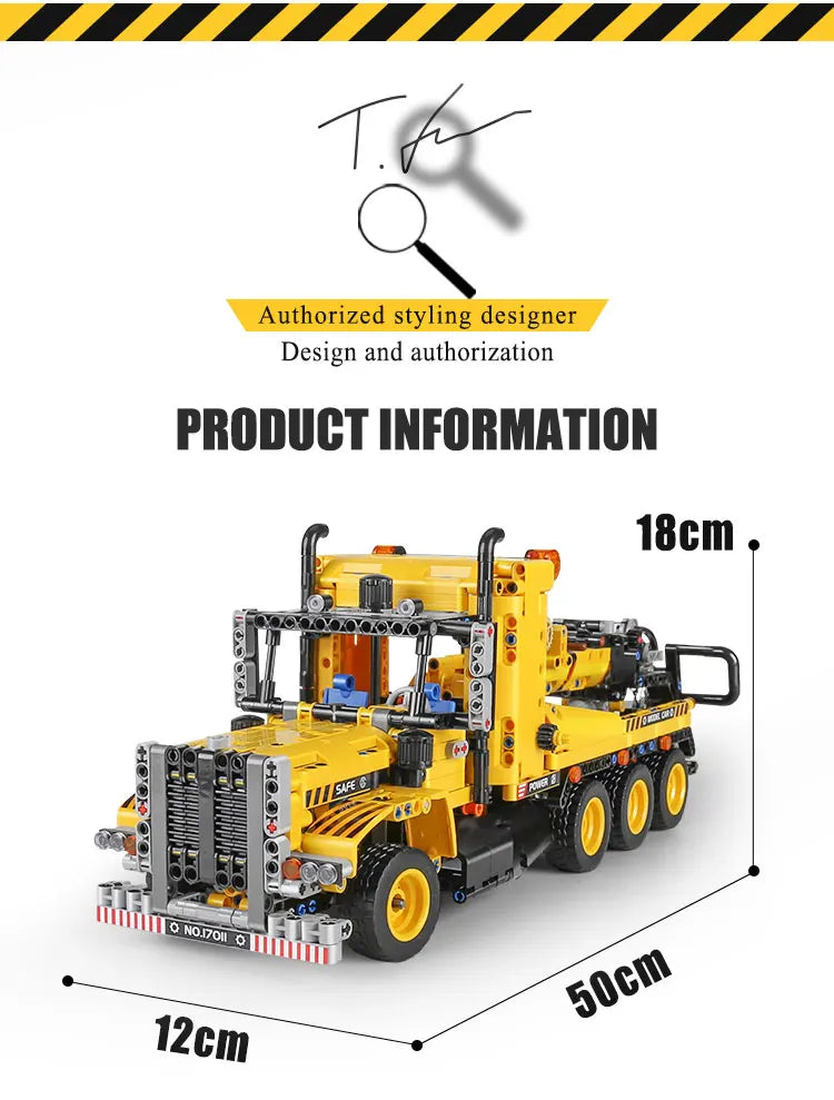 Mould King 17011 Technical MOC-43434 Heavy-duty Tow Truck Building Blocks City Engeineering Bricks Car Toys Christmas Gifts