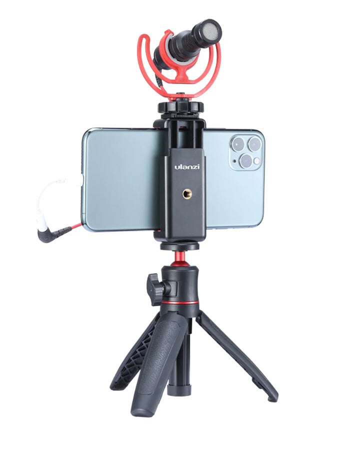 Ulanzi ST-07 Phone Holder Clamp Clip With Cold Shoe Mount Extend Mic Video Light 1/4'' Tripod Monopod Base Mount for Smartphone