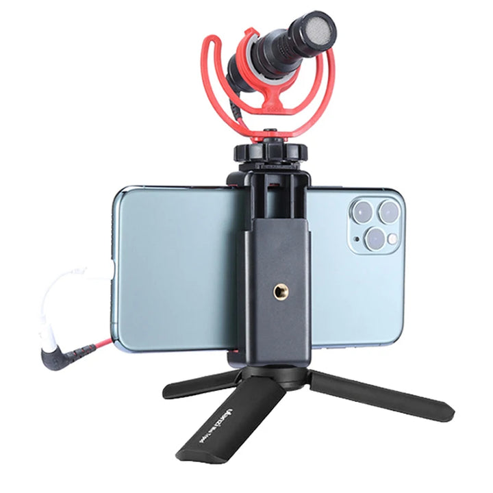 Ulanzi ST-07 Phone Holder Clamp Clip With Cold Shoe Mount Extend Mic Video Light 1/4'' Tripod Monopod Base Mount for Smartphone