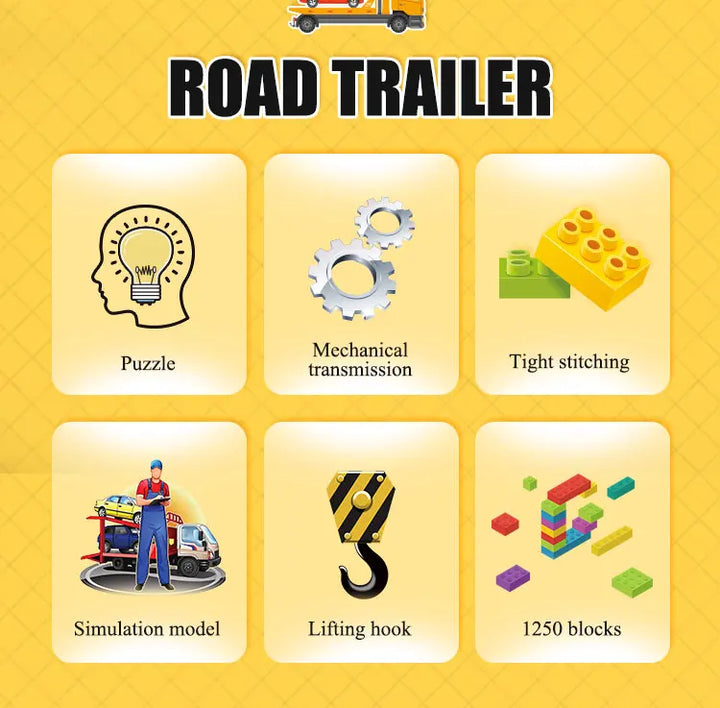 Mould King 17011 Technical MOC-43434 Heavy-duty Tow Truck Building Blocks City Engeineering Bricks Car Toys Christmas Gifts