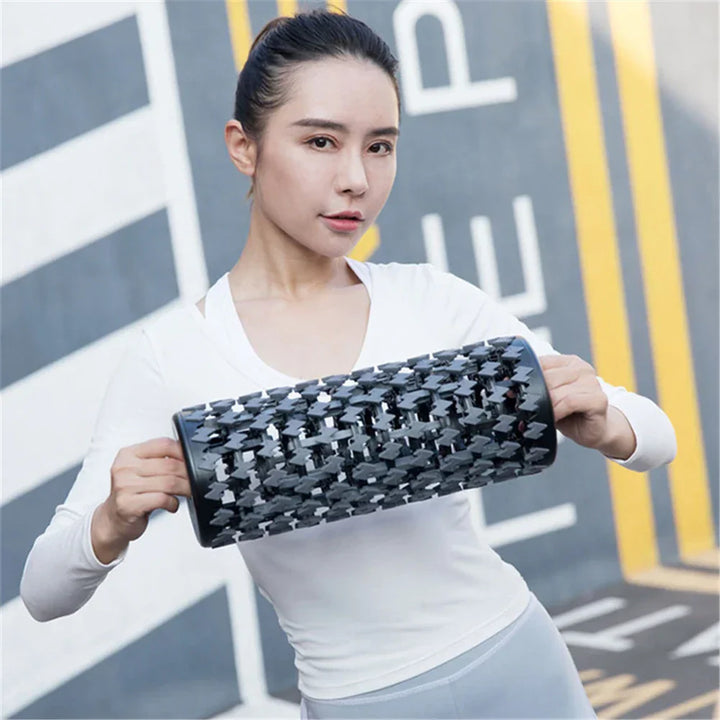 Adjustable Yoga Column ABS Massage Roller, Portable Yoga Brick for Leg, Back Muscle Axis, Relaxation, 13.3-35cm, THANKSLEE