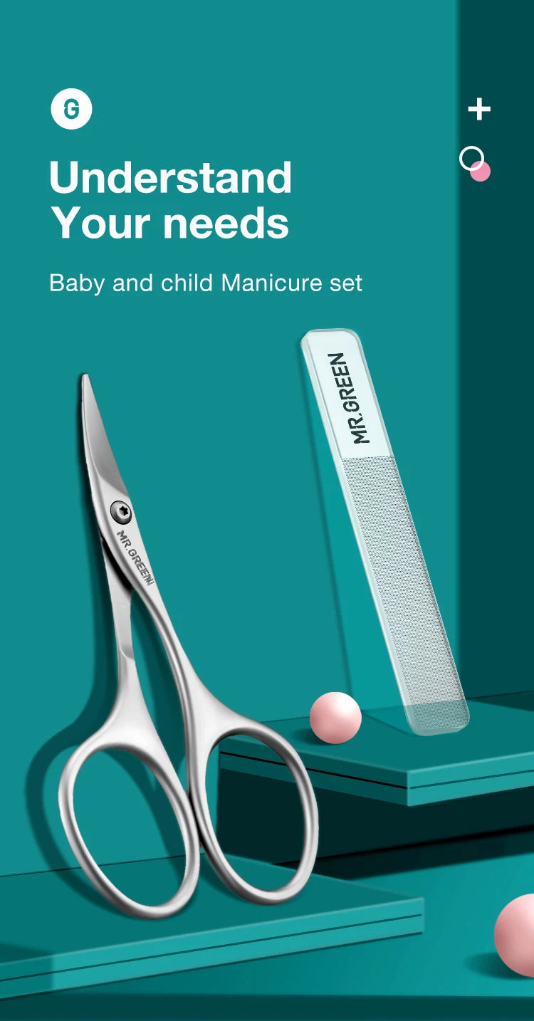 MR.GREEN Baby Safety Nail Scissors  Nail Care Clippers Cutter Newborn Baby Convenient Daily Nail File Shell Shear Manicure Tool