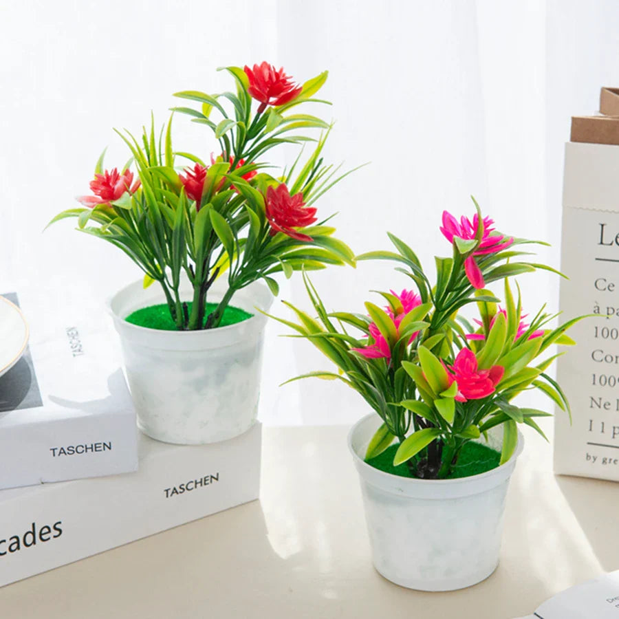 Mini Artificial Flower Bonsai Vase