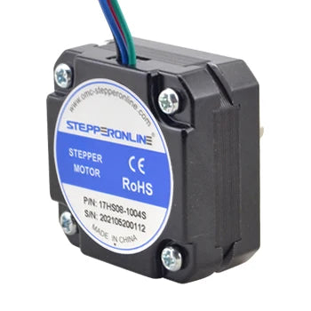 STEPPERONLINE 17HS08-1004S Nema 17 Stepper Motor 20.5mm 16Ncm 1A 42 Step Motor 4-Lead for Extruder CNC XYZ 3D Printer