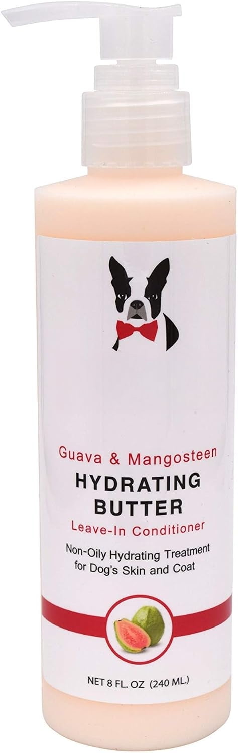 Hydrating Butter Leave in Pet Conditioner for Dogs | Lotion for Skin and Coat | Aloe Puppy & Dog Conditioner for Hair Detangler, Dry Skin, & Pet Fur Dandruff | Made in USA | Guava 8oz