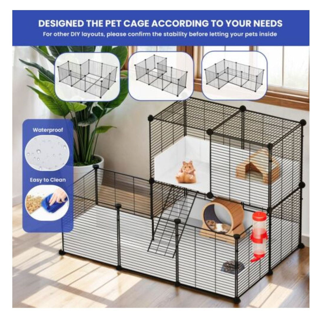 JTAOT Cage 41"x28"x28" Guinea Pig Playpen Hamster House Rabbit Waterproof Metal