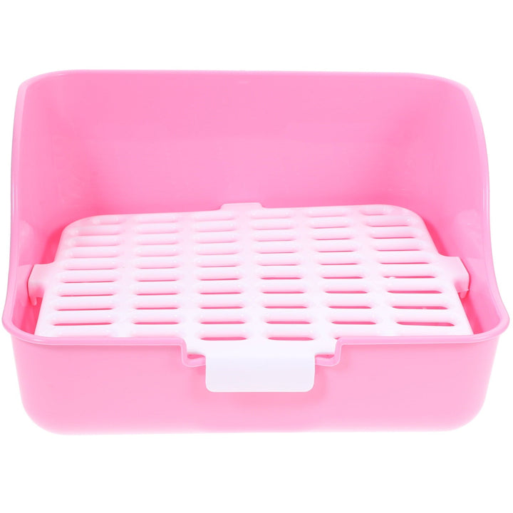 WASHWEPE Rabbit Litter Box Color Mesh Square Litter Tray for Rabbits 1Pcs 11.2X9.3X6.1in