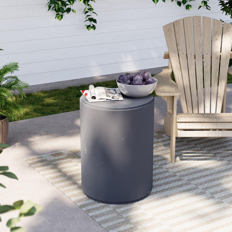 MOALCOFER Outdoor side table,Round Patio Accent Table for Garden