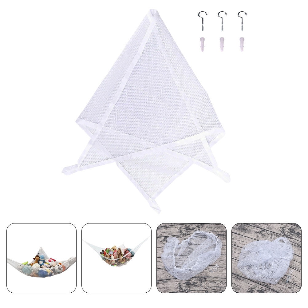 MOKKHNB 1 Set Wall Storage Hammock White Gauze for Easy Access to Children's Toys