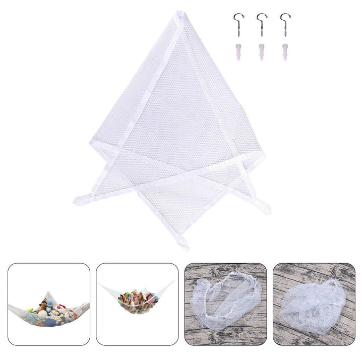 MOKKHNB 1 Set Wall Storage Hammock White Gauze for Easy Access to Children's Toys