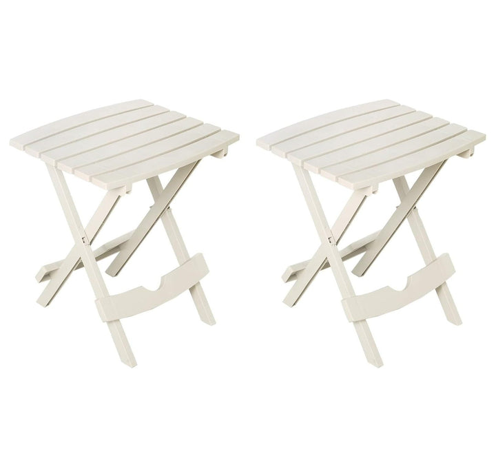 Manufacturing 8500--4702 Plastic Quik-Fold Side Table 2 Pack, White