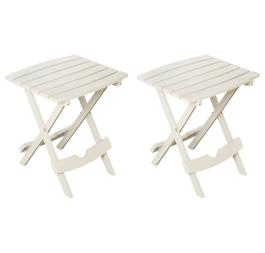 Manufacturing 8500--4702 Plastic Quik-Fold Side Table 2 Pack, White