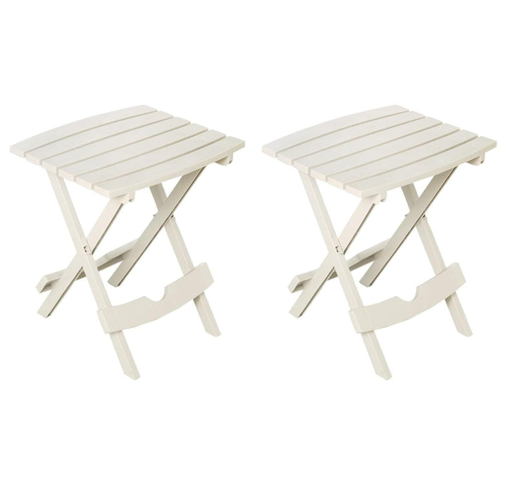 Manufacturing 8500--4702 Plastic Quik-Fold Side Table 2 Pack, White